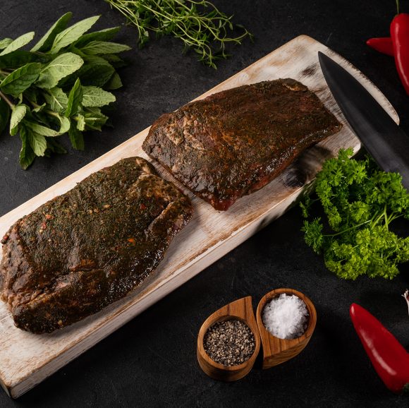 Grass Fed Flank Steak, Chimichurri Flavoured (500g)
