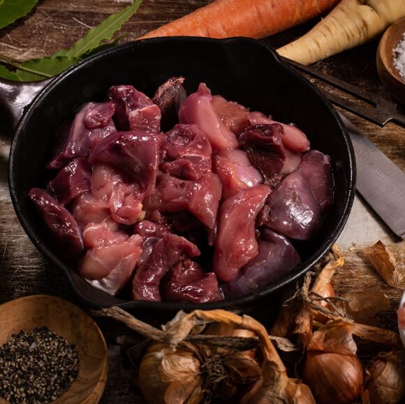 wild diced game meat